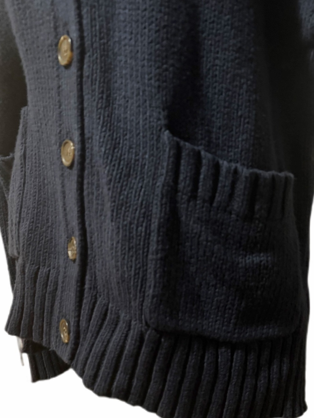 Jenni Kayne Cotton Cocoon Cardigan Oversized relaxed front pocks💙sz lrg Navy - Picture 14 of 16